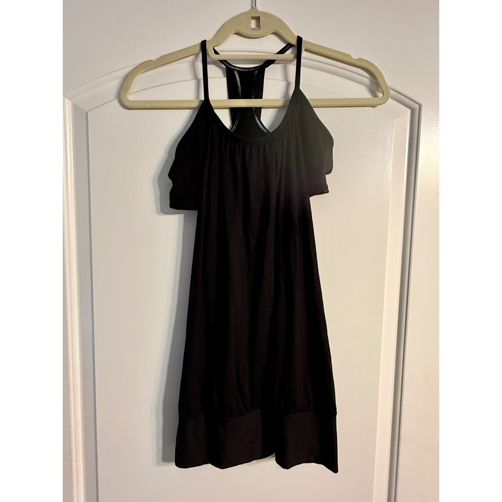 Lululemon Athletic Tank Top‎ 4 Black Racerback Built-in Bra Athleisure Core Gym